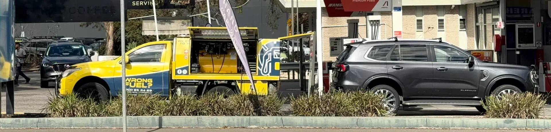 Rapid Fuel Assist mobile wrong fuel rescue truck at a Melbourne petrol station