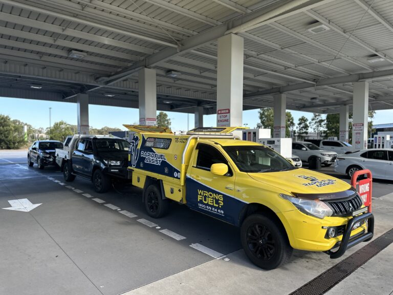 Wrong fuel rescue southern suburbs Melbourne — Rapid Fuel Assist draining petrol from diesel Toyota HiLux at Costco Moorabbin service station