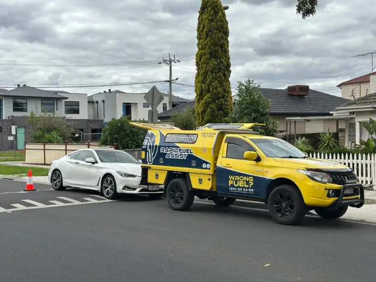 Wrong Fuel Rescue Melbourne Service diesel in petrol Infiniti Q60 sports coupe broken in Sunshine Melbourne western suburbs