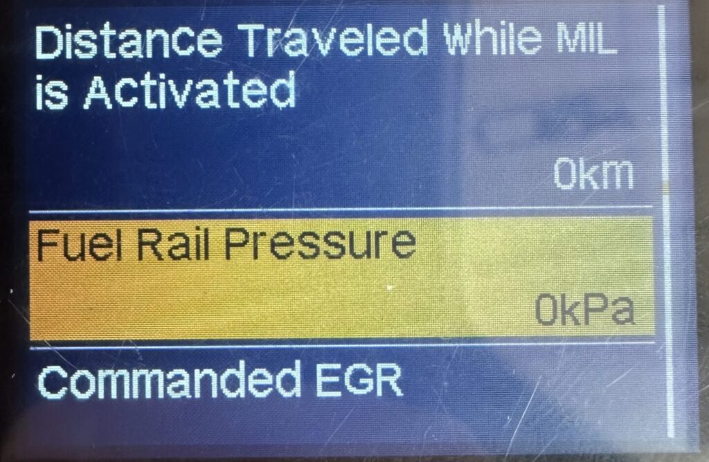 OBD scanner showing 0 kPa fuel rail pressure on Ford Ranger with engine off — misread by dealership as injector failure Melbourne