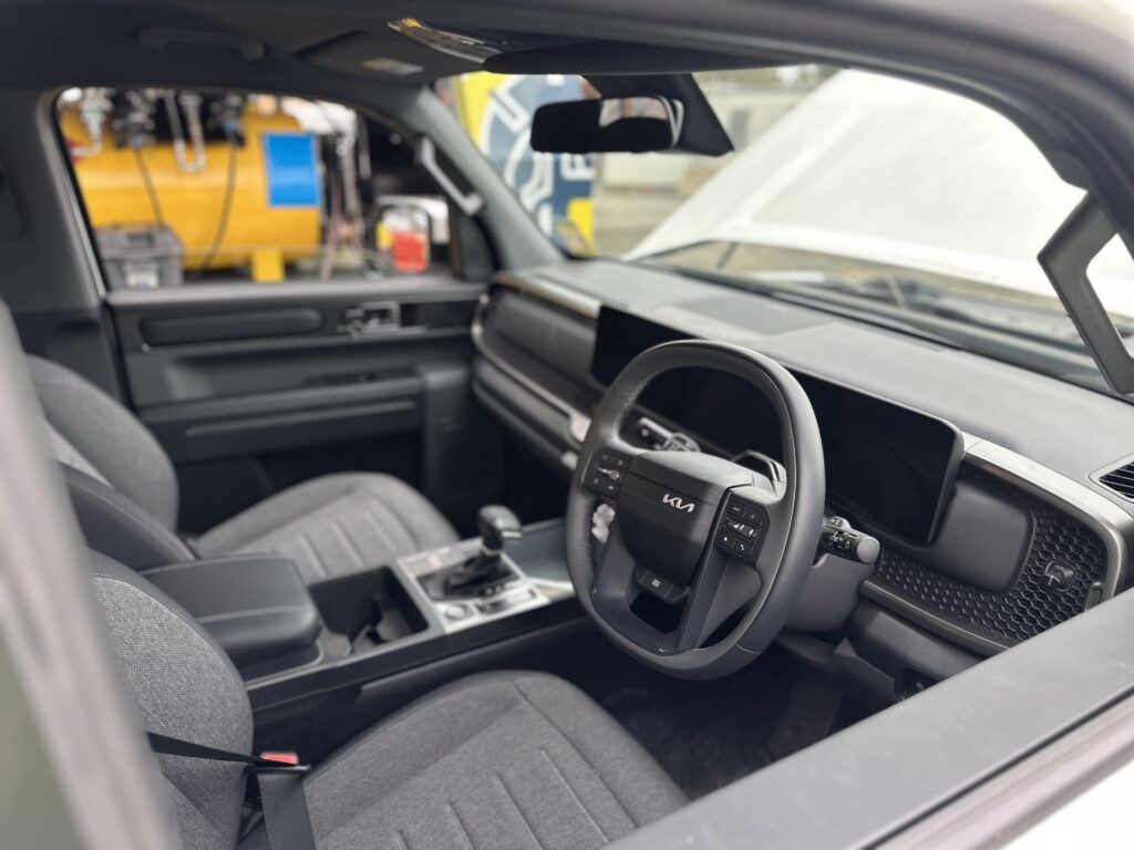 Interior of Kia Tasman diesel ute - wrong fuel rescue service Melbourne