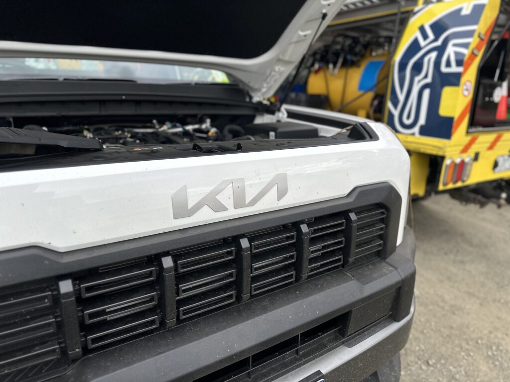 Kia Tasman engine bay during wrong fuel recovery service - Rapid Fuel Assist Melbourne