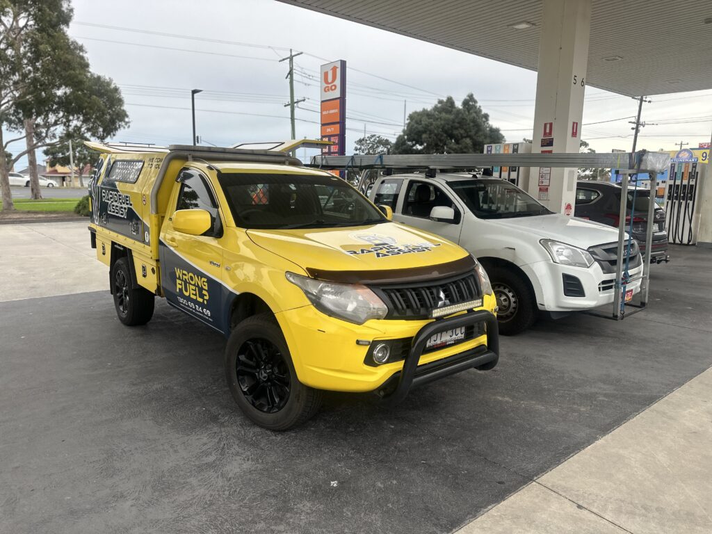 wrong fuel didn't start engine — Rapid Fuel Assist draining fuel at the bowser Melbourne